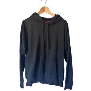 Boss Hugo Boss Logo Print Long Sleeve Drawstring Hoodie Sweatshirt Black Medium